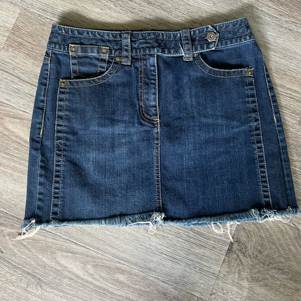 Ann Taylor Cut off Denim Skirt